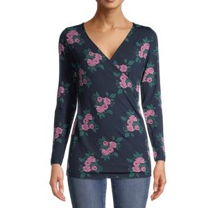 MATERNITY FAUX WRAP NURSING TOP